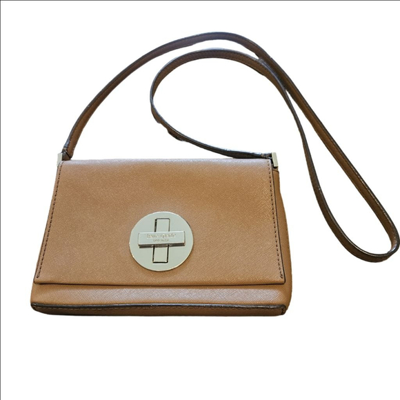 Women's Kate Spade Leather Crossbody Bag Small Brown - Picture 1 of 12